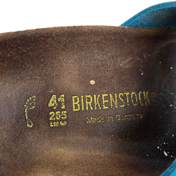 Birkenstock Madrid Slide Sandals Womens 10 10.5 (41) Turqoise Blue Birko Flor - Picture 11 of 13